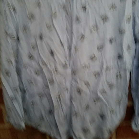 Hinge ruffle Print Long Sleeve Blouse - Picture 6 of 10